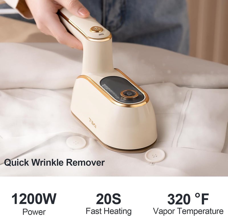 TEKI Travel Steamer for Clothes Portable Rotary Garment Iron 1200W Small Travel Steam Iron for Home, Dorm, College, 150ml Water Tank, Foldable Wrinkle Remover 120V, 1 Piece - Image 3